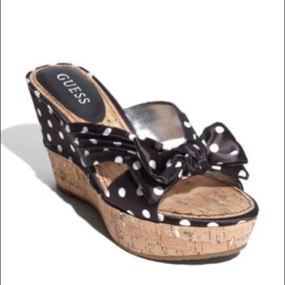Cute polka dots GUESS wedge sandals 6.5